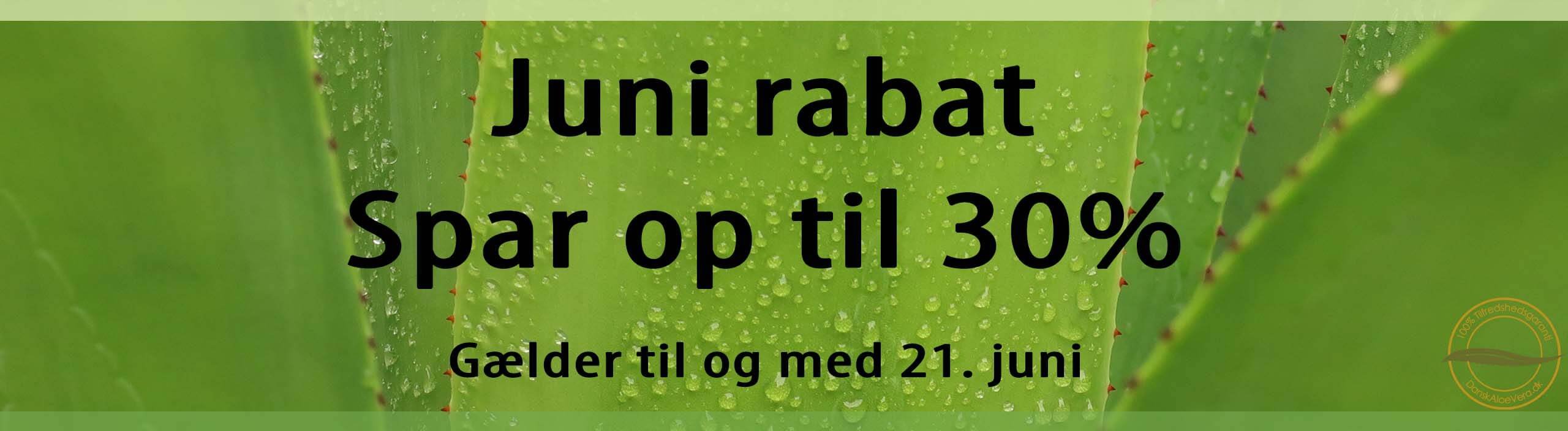 Juni rabat spar op til 30%